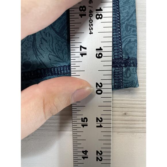 RBX Leggings Womens Small Blue Teal Capri Cropped Reflective Athletic Activewear - Picture 4 of 7